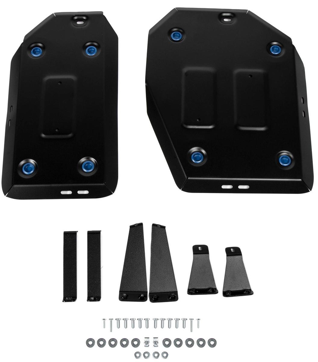 Защита топливного бака Rival для Toyota RAV4 XA50 2019-н.в., сталь 1.5 мм, 2 части , с крепежом, штампованная, 111.9535.1