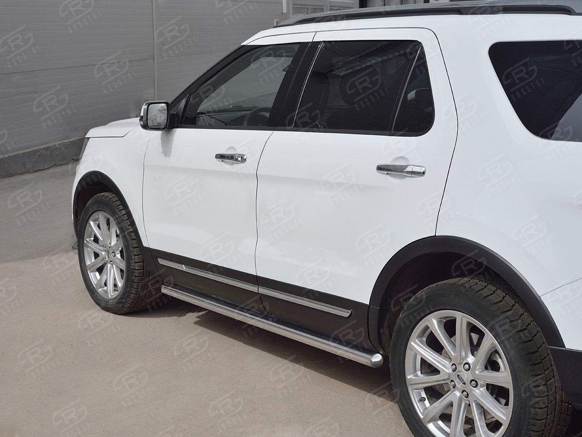 Пороги труба d57 вариант 3 для Ford Explorer 2015, Slitkoff FET-0026643
