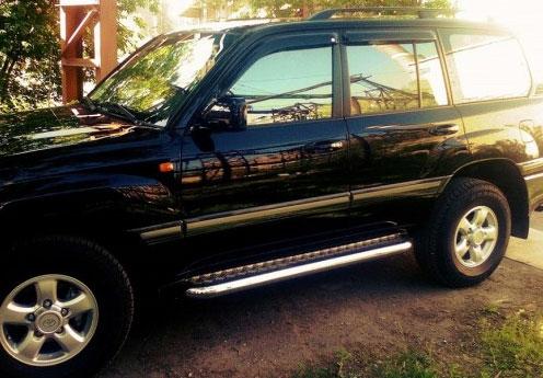 Пороги с алюминиевым листом 76 мм для Toyota Land Cruiser 100, ПромМастерская TLC100-444, Россия