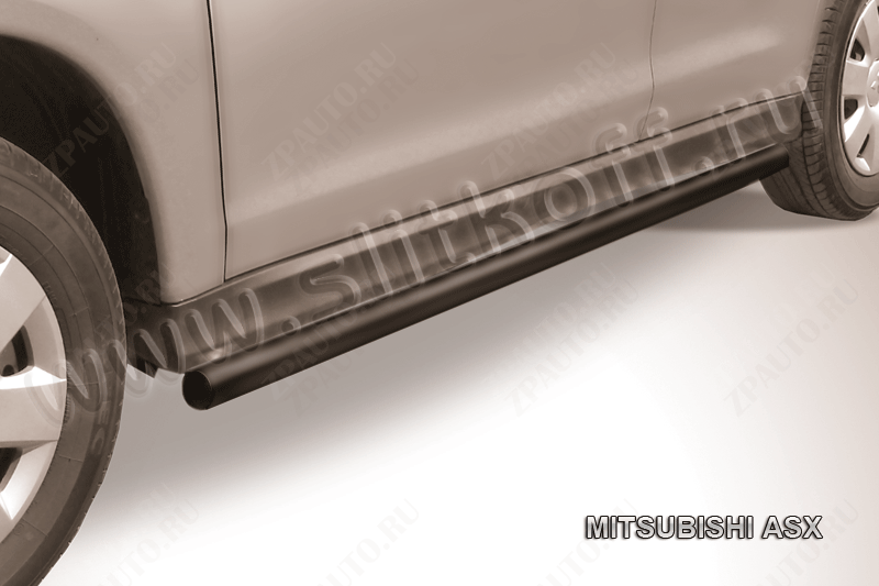 Защита порогов d57 труба черная Mitsubishi ASX (2010-2013) , Slitkoff, арт. MAS009B