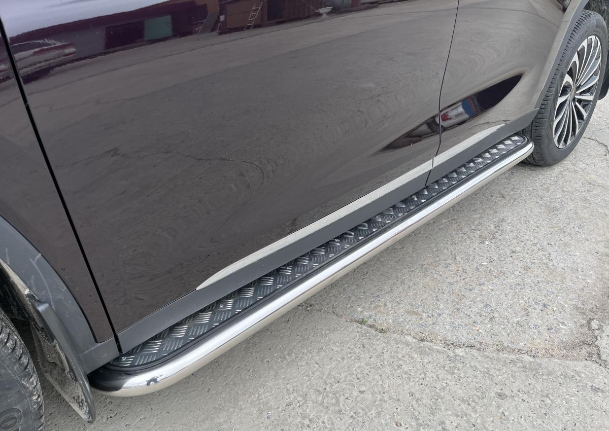 Пороги с накладным листом для автомобиля CHERY CheryExeed TXL 2021 арт. CHETXL.21.41