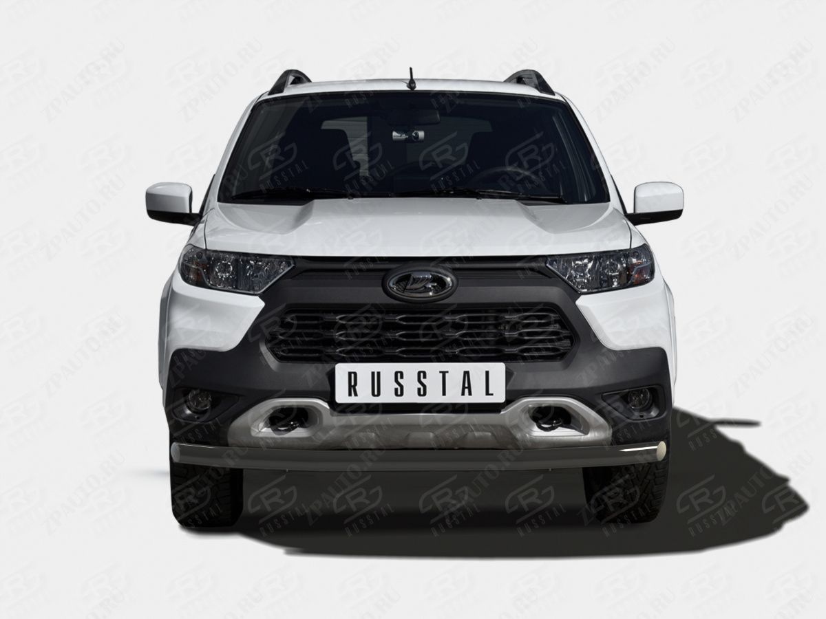 LADA NIVA TRAVEL 2021- Защита переднего бампера d57 секции black LNTZ-003559CH