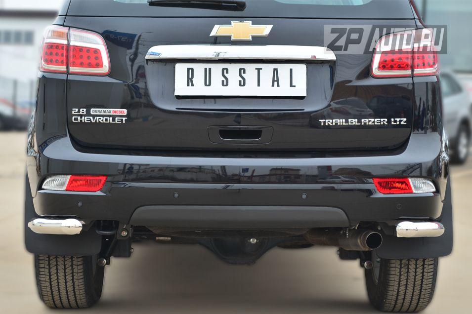 Защита заднего бампера уголки d57 для Chevrolet TrailBlazer 2013, Slitkoff CTRZ-001517