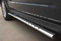 Пороги труба d75x42 с проступью для Subaru Forester 2008, Slitkoff SFRT-001005