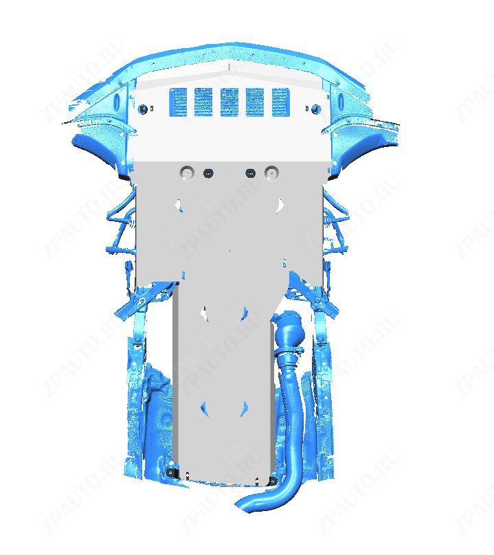 04.55ABC Защита радиатора, ДВС и КПП Chevrolet Camaro, V-2,0 (2025-) из 2-х частей (Алюминий 4мм)