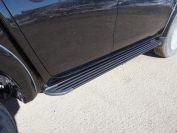 Пороги алюминиевые "Slim Line Black" 1820 мм для автомобиля Mitsubishi L200 (Long) 2014-2015, TCC Тюнинг MITL20014-12B