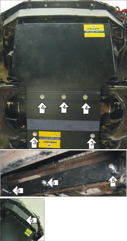 Защита стальная Мотодор (Двигатель, Передний дифференциал), 3 мм, Сталь для Great Wall Deer G3 2004-2010 арт. 13101