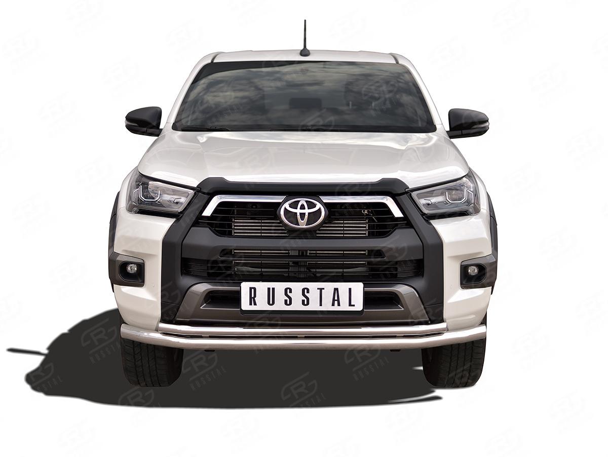 TOYOTA HILUX BLACK ONYX 2020- Защита переднего бампера d57 секции-d42 секции THBOZ-003509