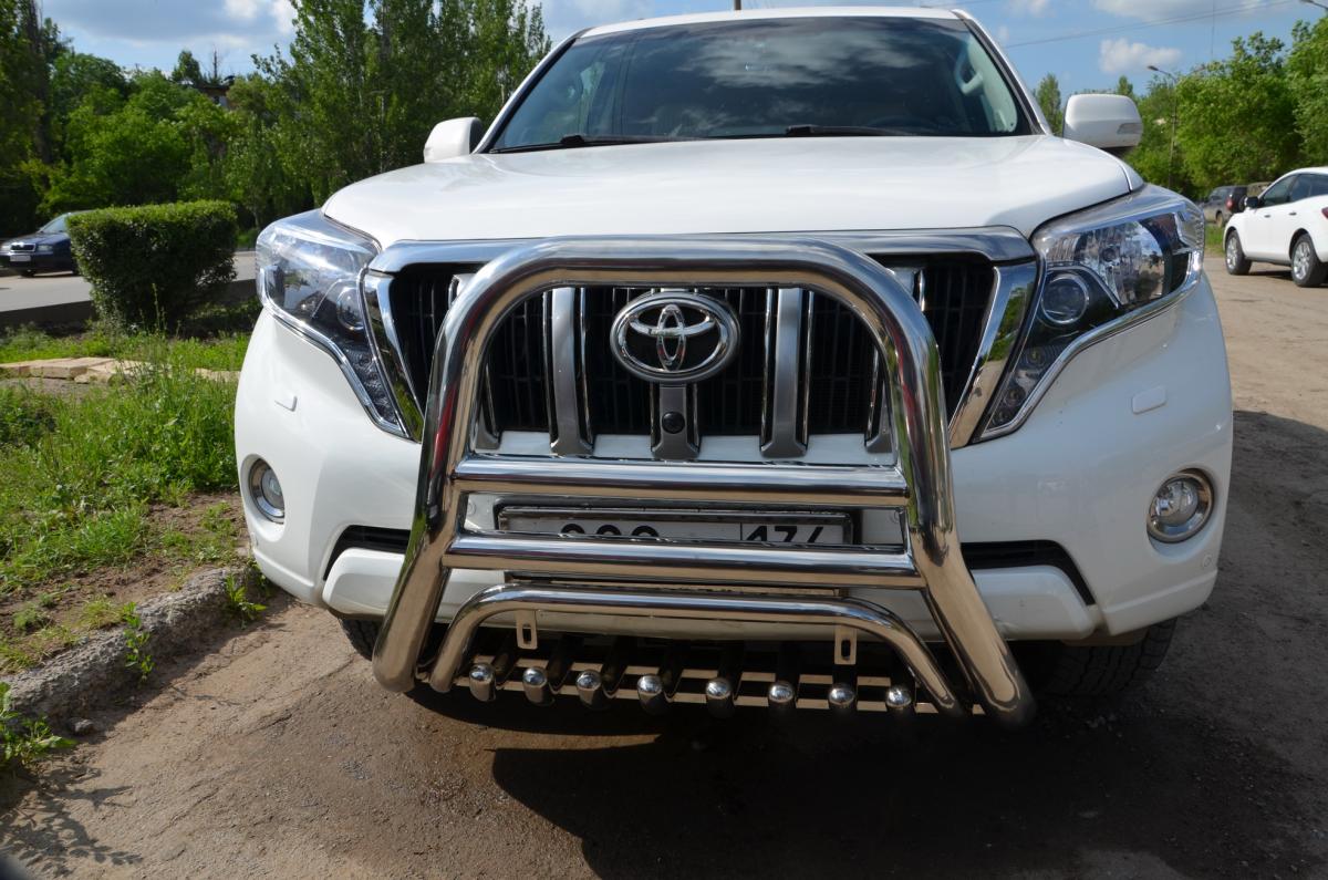 Защита переднего бампера скоба высок+ акула для автомобиля TOYOTA Land Cruiser Prado 150    2014, Россия TLCP150.14.08