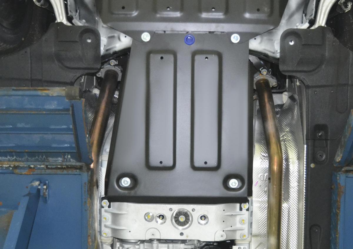 Защита КПП Rival для Genesis G80 4WD 2017-2020, сталь 1.8 мм, с крепежом, штампованная, 111.2355.1