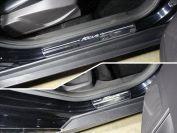 Накладки на пороги (лист зеркальный надпись Focus) 4шт для автомобиля Ford Focus 3 2011-