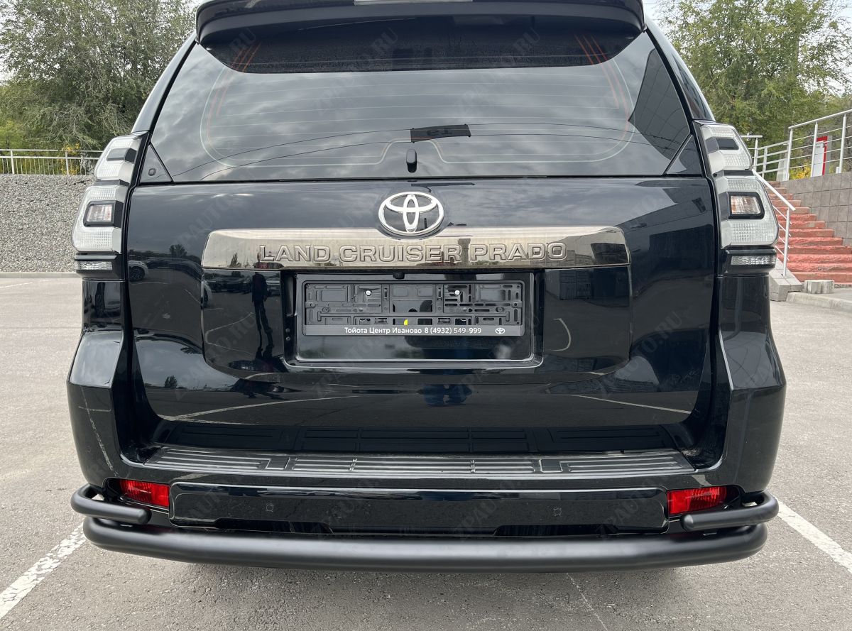 Защита заднего бампера угловая большая с покрытием «раптор» для автомобиля Toyota Land Cruiser Prado 150  Style  2019 арт. TLCPS150.19.21-3