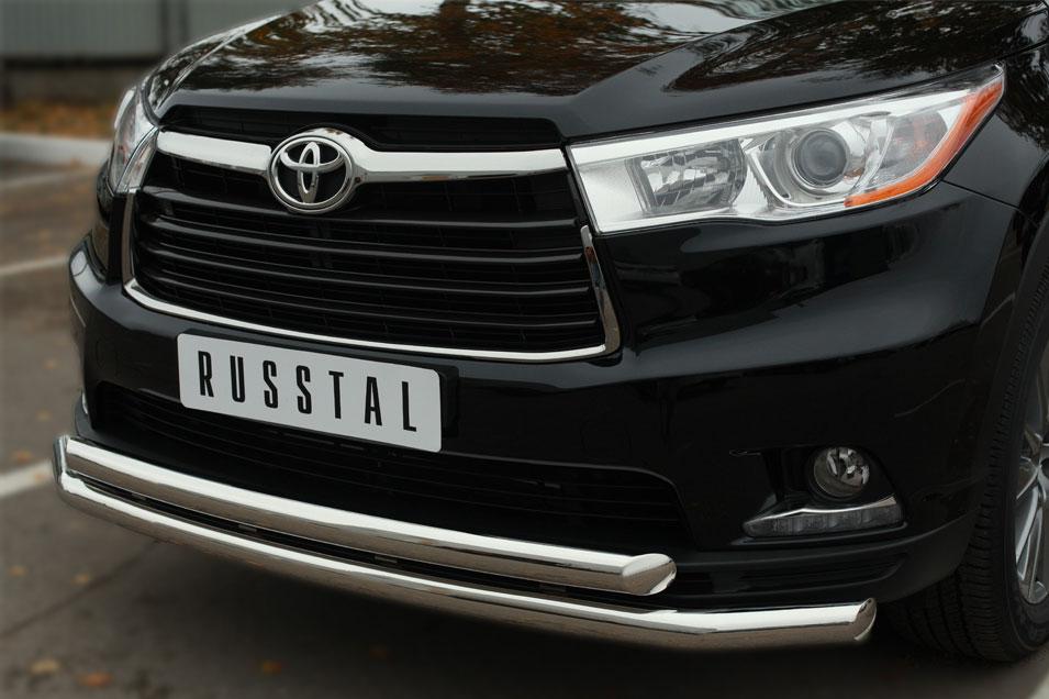 Защита переднего бампера d57/57 для Toyota Highlander 2013-2016, Slitkoff THRZ-001914
