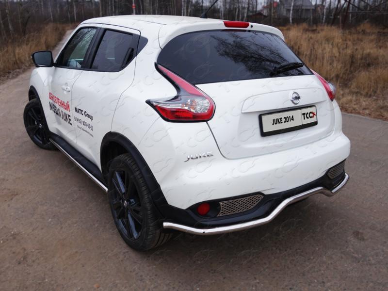 Защита задняя 42,4 мм для автомобиля Nissan Juke 2014- (2WD), TCC Тюнинг NISJUK2WD14-09