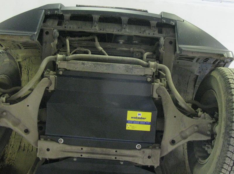 Защита стальная Мотодор (Радиатор, Интеркулер), 2 мм, Сталь для Mitsubishi Pajero IV 2006-2012 арт. 01341