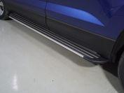 Пороги алюминиевые "Slim Line Silver" 1780 мм для автомобиля Volkswagen Taos 2021- арт. VWTAO21-27S