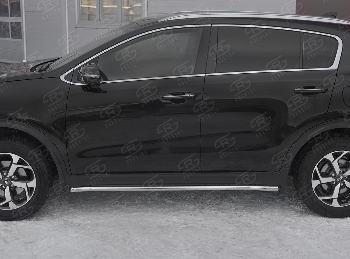 Пороги труба d42 секция  KST-003189 для автомобиля KIA SPORTAGE 2018-, Slitkoff