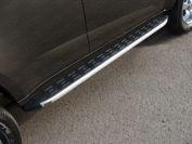 Пороги алюминиевые с пластиковой накладкой (1820 из 2-х мест) для автомобиля Chevrolet Trailblazer 2013- TCC Тюнинг арт. CHEVTRBL13-15AL
