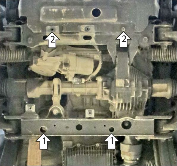Защита стальная Мотодор (Двигатель, Передний дифференциал), 2 мм,  Great Wall Poer  2021- арт. 73114