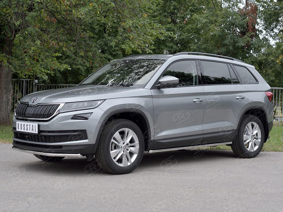 Защита переднего бампера d42 на Skoda Kodiaq, Slitkoff SKKZ-002766