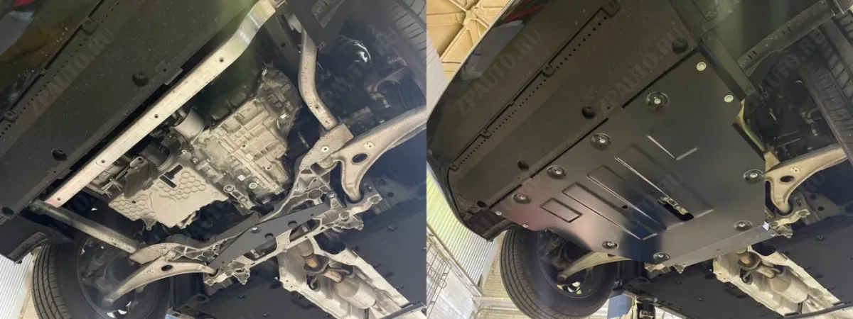 Защита картера и КПП для HongQi H5 II  2023 - V-2.0 AT FWD, Sheriff, сталь 2, арт. 66.6139