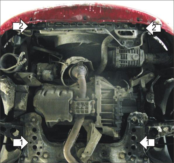 Защита стальная Мотодор (Двигатель, Коробка переключения передач), 2 мм, Сталь для Alfa Romeo 147 2001-2004 арт. 05902