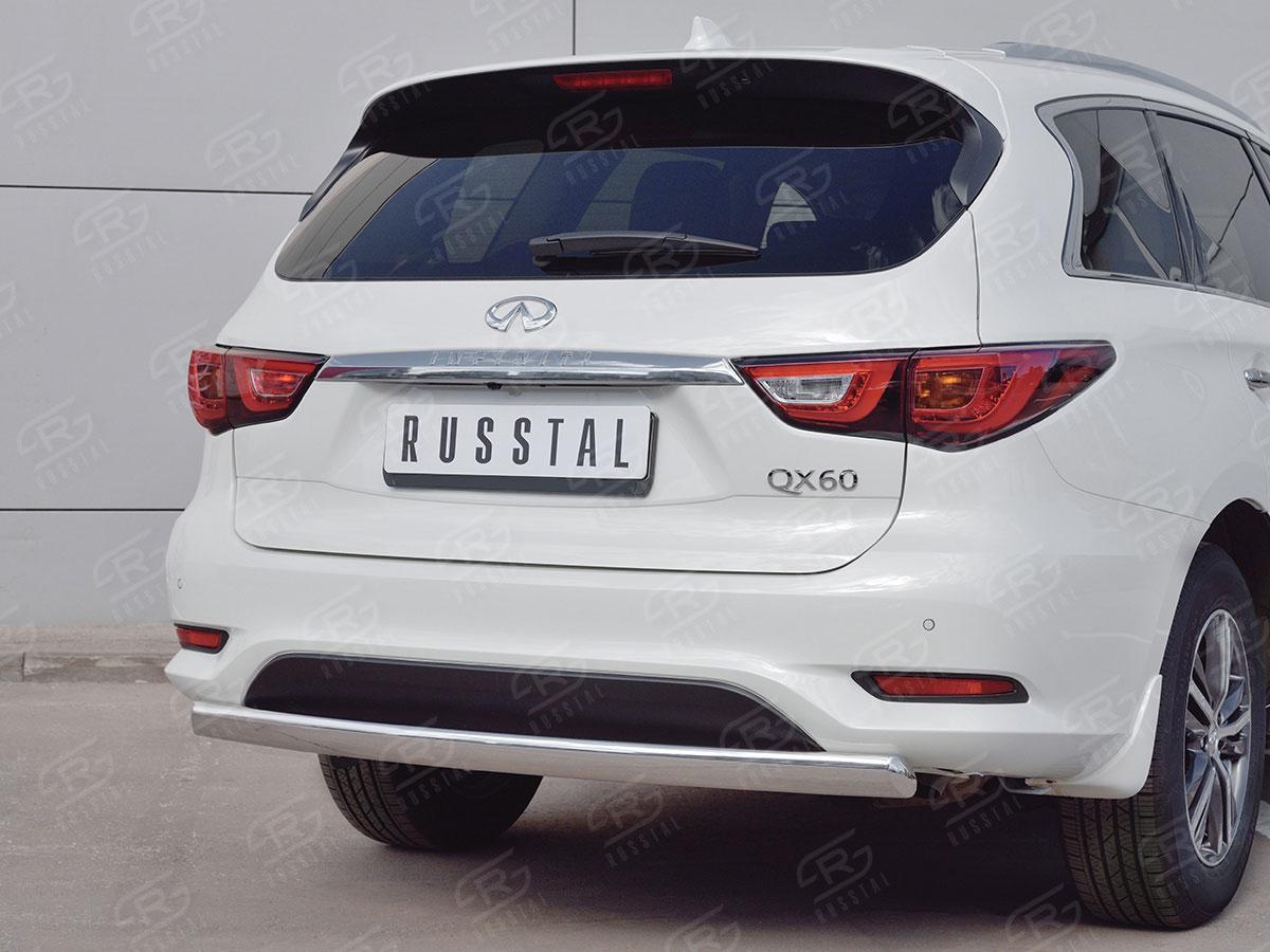 Защита заднего бампера d75х42 для Infiniti QX60 2016, Slitkoff IQXZ-002684