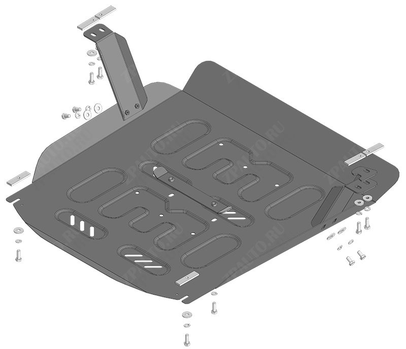 Защита стальная Мотодор (Радиатор, Двигатель), 2 мм,  для Foton Toano  2015- арт. 77501