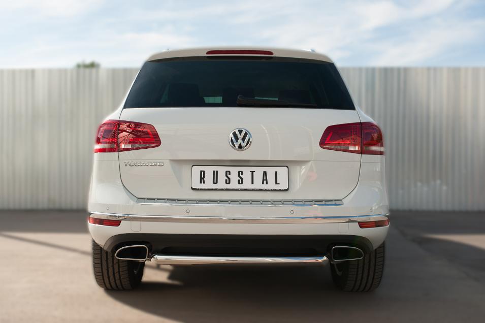 Защита заднего бампера d57 для Volkswagen Touareg 2014, Slitkoff VWTZ-002133
