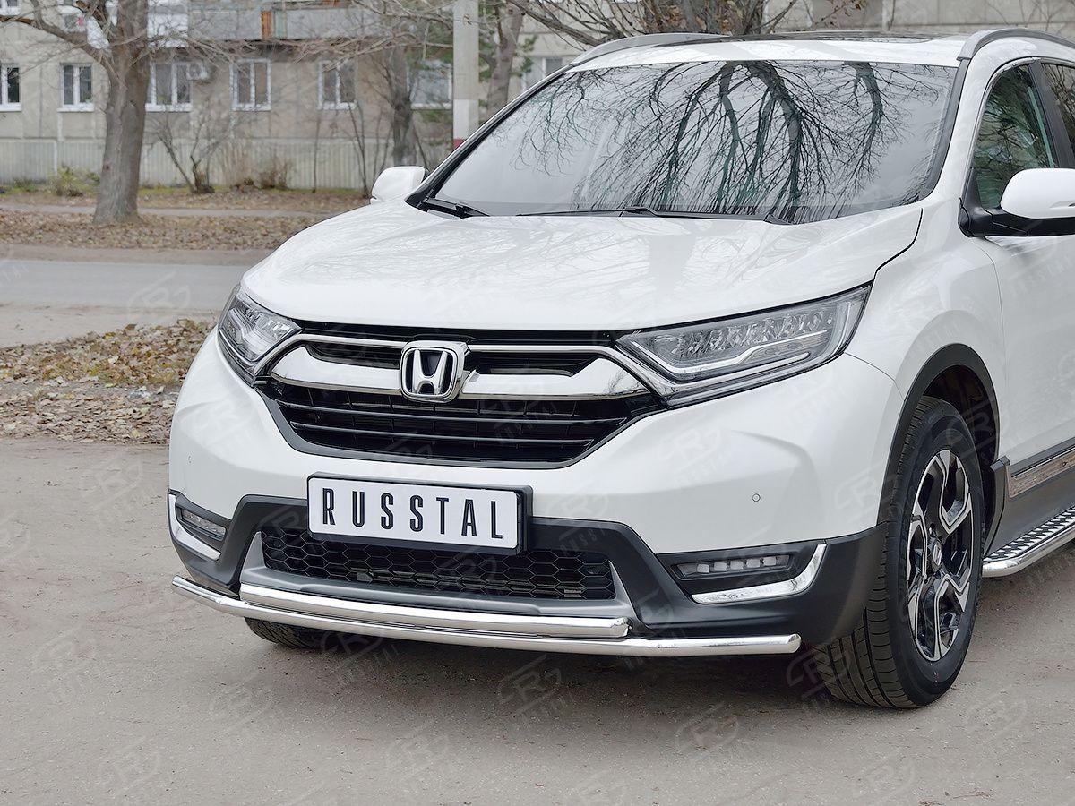 Защита переднего бампера d42/42 на Honda CR-V 2017, Slitkoff HCRZ-002823