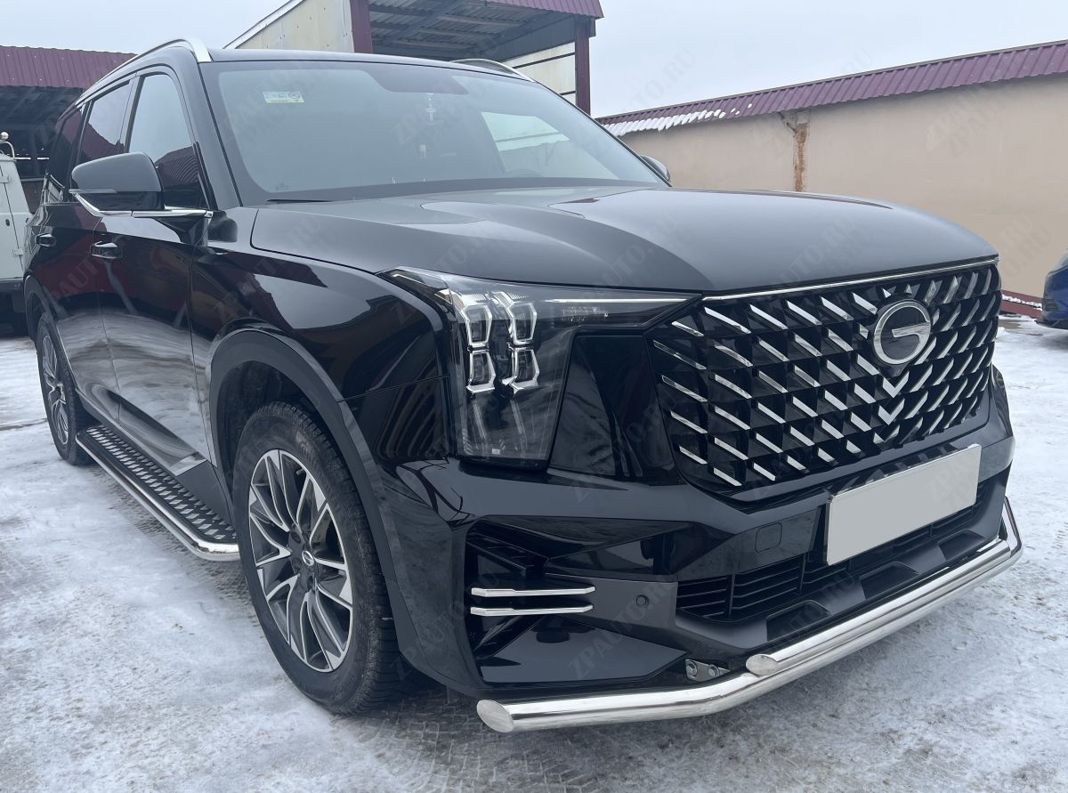 Защита переднего бампера двойная для автомобиля GAC GS8 2023 арт. GAC.GS8.23.03