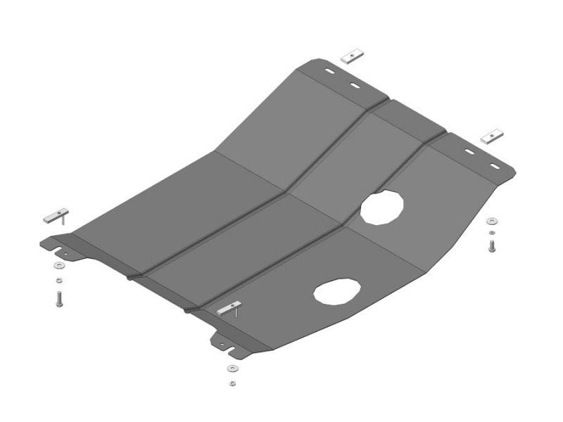 Защита двигателя, кпп стальная Motodor для Haima 3 2013- (2 мм, сталь), 64902