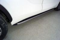 Пороги алюминиевые с пластиковой накладкой 1820 мм (карбон серые) для автомобиля Toyota Highlander 2020- арт. TOYHIGHL20-21GR