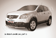 Защита переднего бампера d57 короткая Nissan Qashqai (2010-2013) Black Edition, Slitkoff, арт. NIQ11-004BE