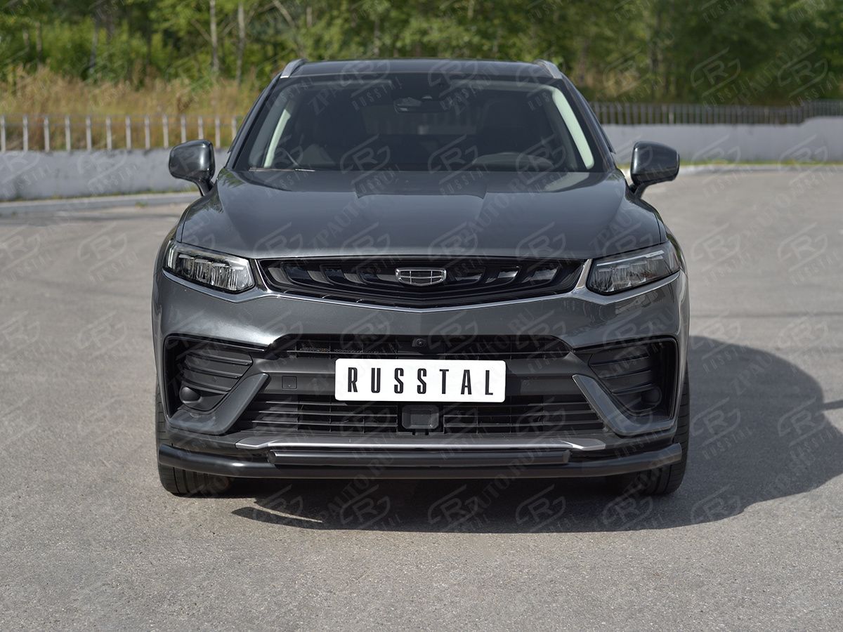 GEELY TUGELLA 2020- Защита переднего бампера d57 секции-d42 дуга black GTGZ-003943CH