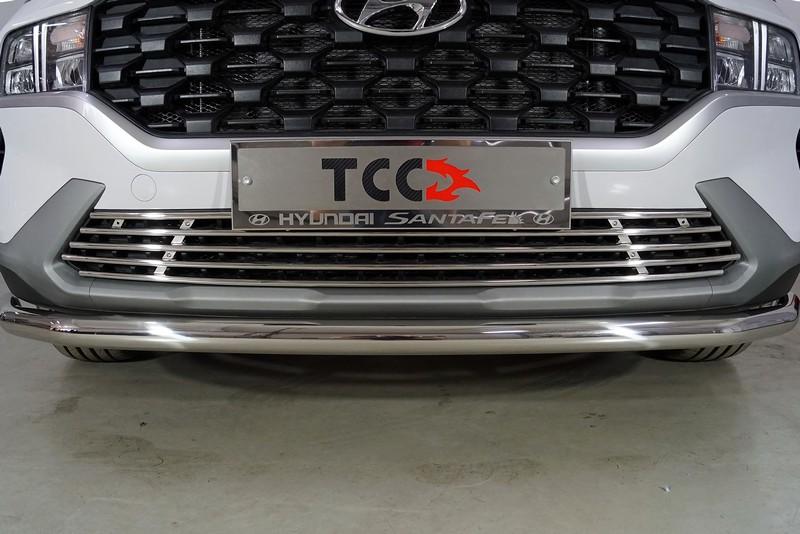 Решетка радиатора нижняя 12 мм для автомобиля Hyundai Santa Fe 2021- TCC Тюнинг арт. HYUNSF21-13