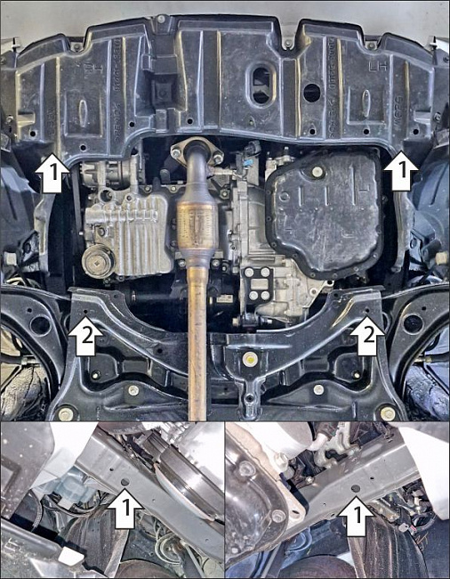 Защита стальная Мотодор (Двигатель, Коробка переключения передач), 2 мм,  Toyota Corolla Fielder  2018- арт. 72511