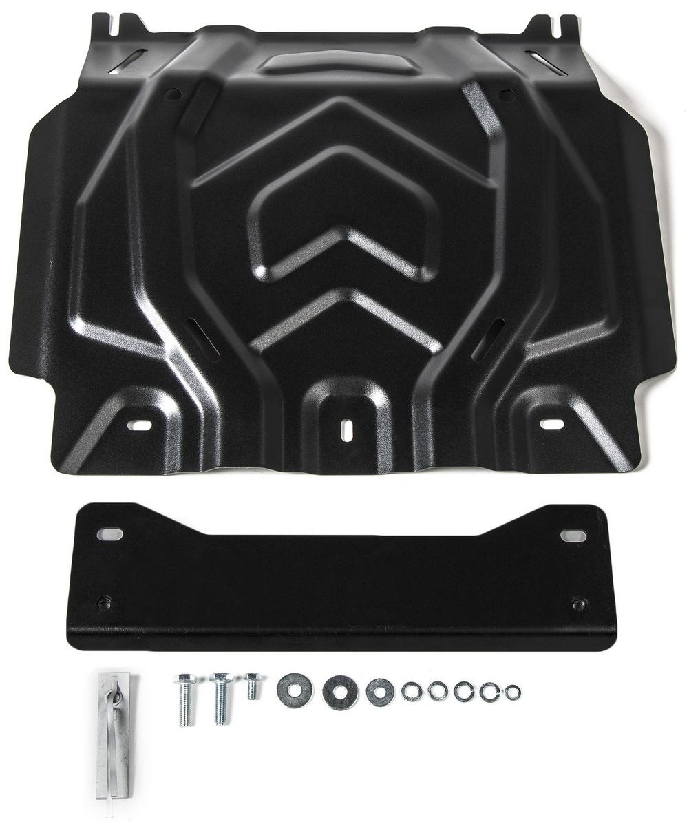 Защита картера Rival для Mitsubishi L200 V 2015-2019 2018-н.в., сталь 1.8 мм, с крепежом, штампованная, 111.4041.2