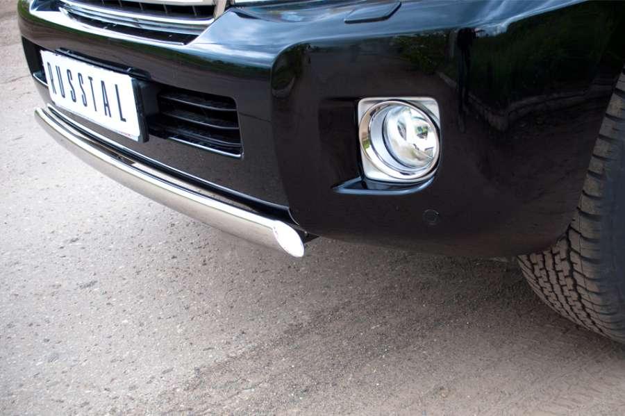 Защита переднего бампера d75x42 овал для Toyota Land Cruiser 200 2012, Slitkoff TLCZ-000512