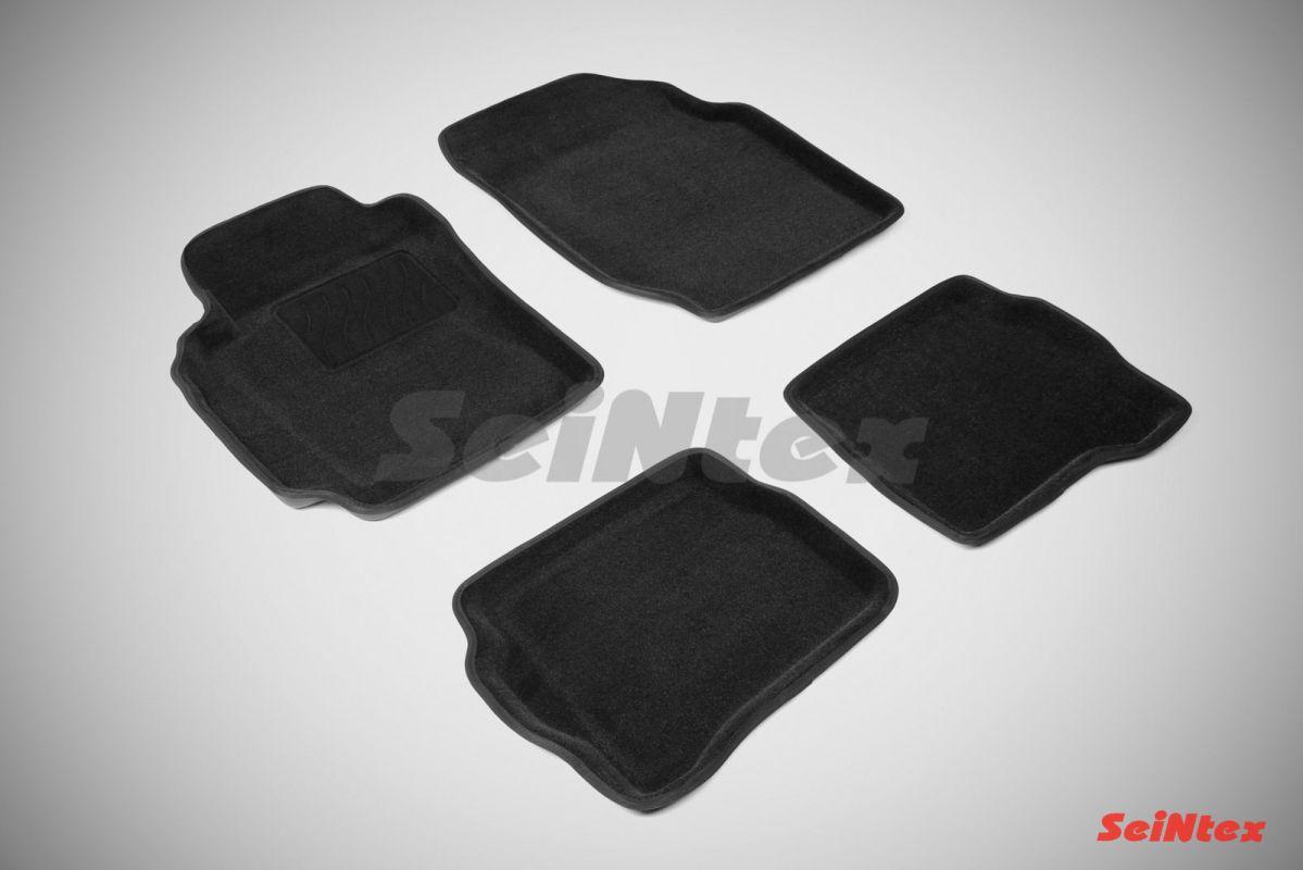 Ковры салонные 3D черные для Nissan Almera Classic 2006-2013, Seintex 71692