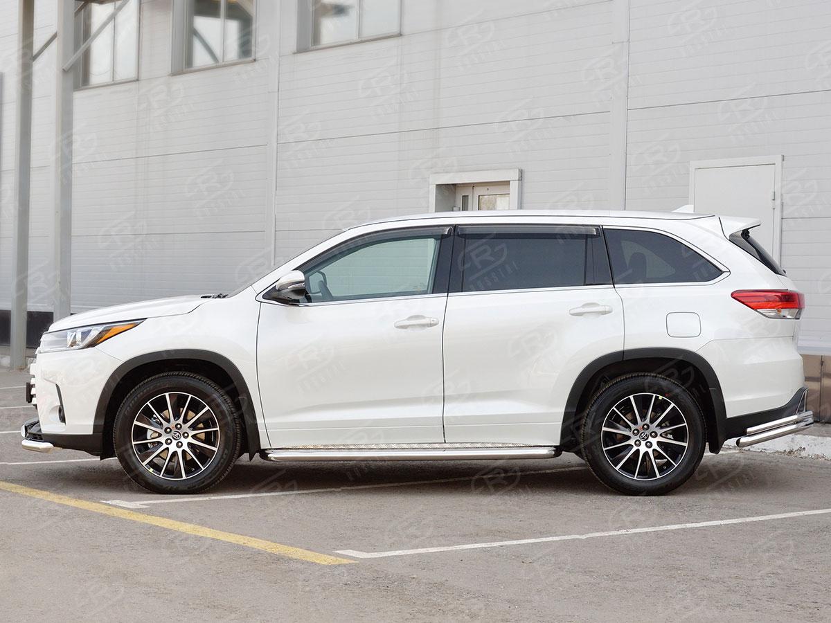 Пороги труба d57 с листом вариант 2 на Toyota Highlander 2016, Slitkoff THRL-0026222