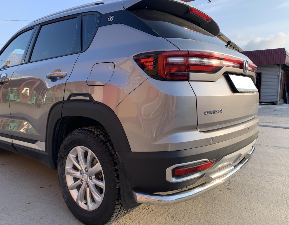 Защита заднего бампера угловая большая двойная для автомобиля CHANGAN CS35 Plus арт. CGCS35P.21.22