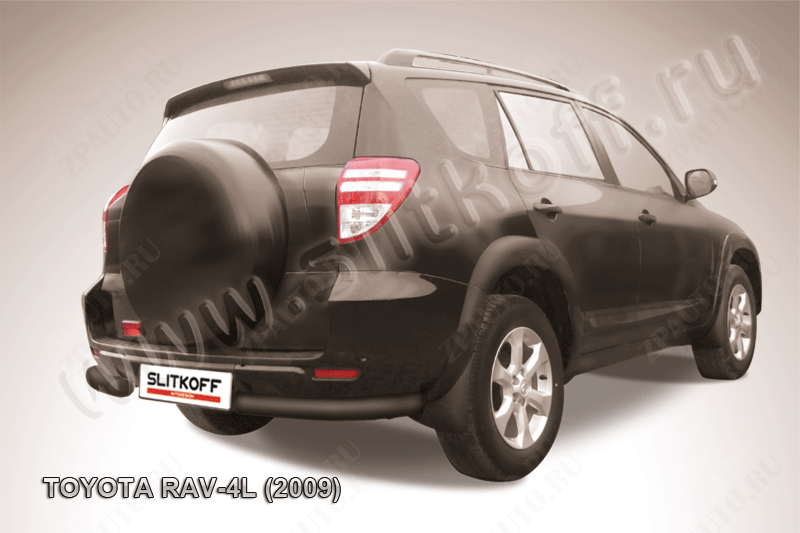 Уголки d76 черные Toyota Rav-4 L (2005-2010) , Slitkoff, арт. TR409L-018B