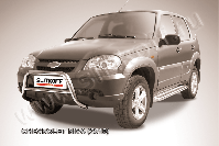 Кенгурятник низкий d57 Chevrolet Niva (2009-2020) Black Edition, Slitkoff, арт. CHN10-001BE