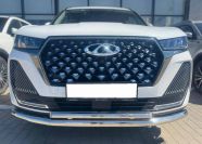 Защита переднего бампера двойная для автомобиля Chery Tiggo 7 Pro Max 2024 арт. CTGPM.7.24.03