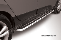 Защита порогов d57 с листом усиленная Hyundai ix-35 (2010-2015) , Slitkoff, арт. Hix35-007