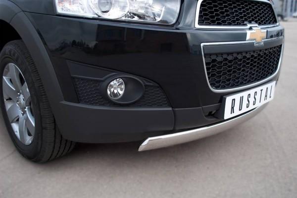 Защита переднего бампера d75x42 овал для Chevrolet Captiva 2012, Slitkoff CHCZ-000826