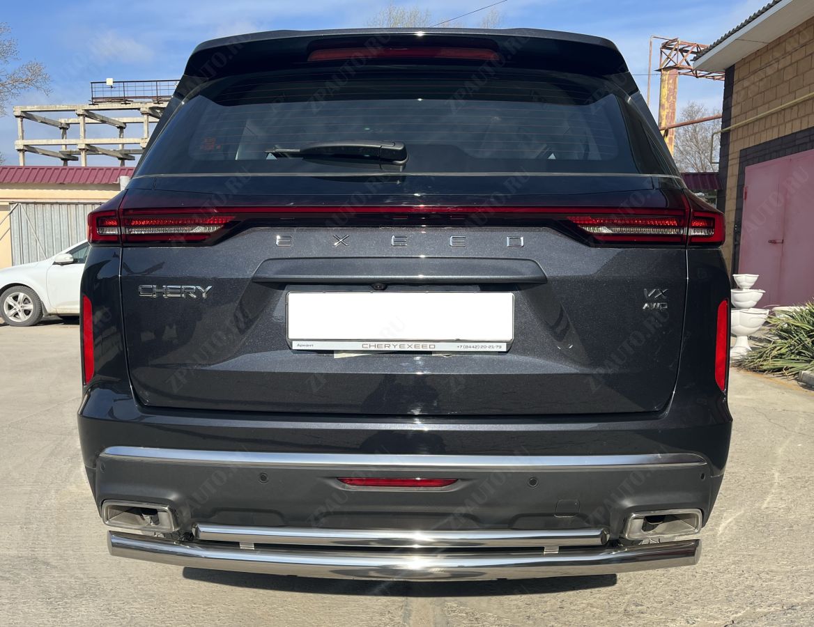 Защита заднего бампера двойная для автомобиля CHERY CheryExeed VX 2022 арт. CHEVX.22.16