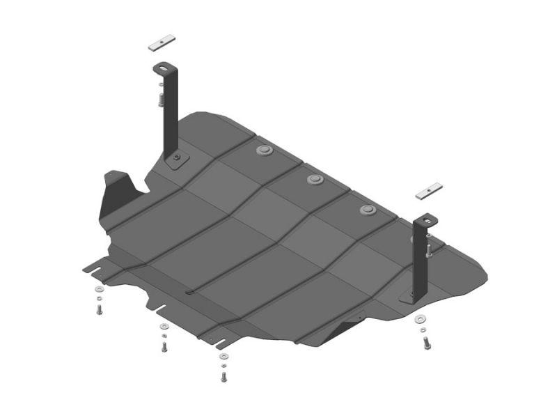 Защита двигателя, кпп стальная Motodor для Volkswagen Passat B8 2015- (2 мм, сталь), 02736