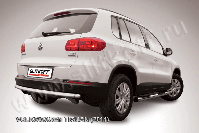 Защита заднего бампера d57 радиусная Volkswagen Tiguan (2011-2016) Black Edition, Slitkoff, арт. VWTIG-011BE
